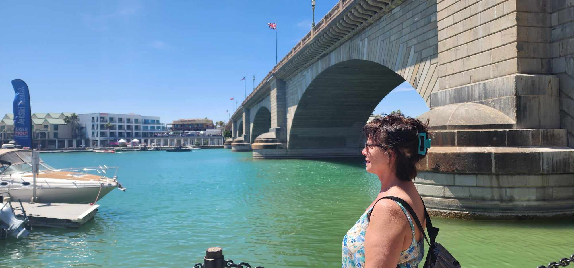 My Friend Sylvie Near the London Bridge in Lake Havasu City